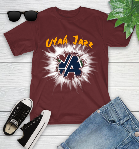 Utah Jazz NBA Basketball Rip Sports Youth T-Shirt 14