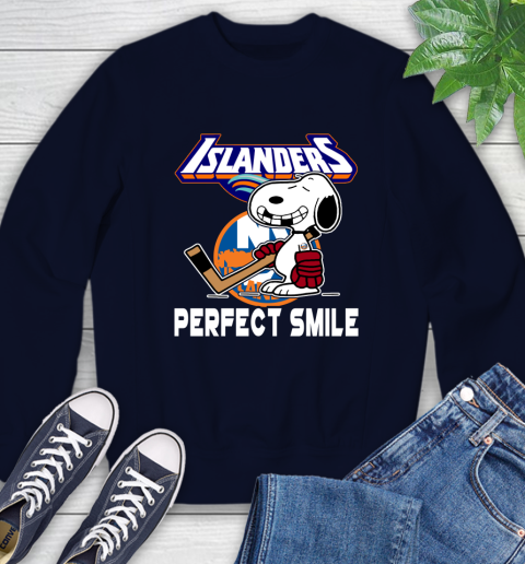 NHL New York Islanders Snoopy Perfect Smile The Peanuts Movie Hockey T Shirt Sweatshirt 2