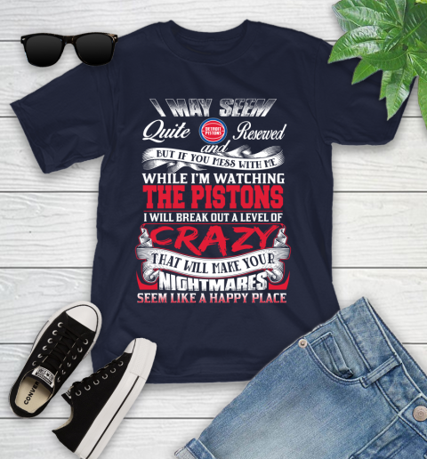 Detroit Pistons NBA Basketball Don't Mess With Me While I'm Watching My Team Youth T-Shirt 2