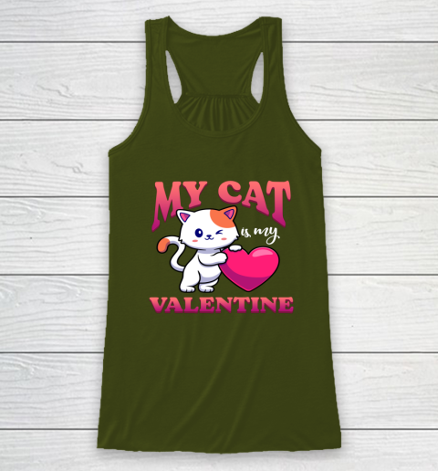 My Cat Is My Valentine Valentine's Day Racerback Tank 2