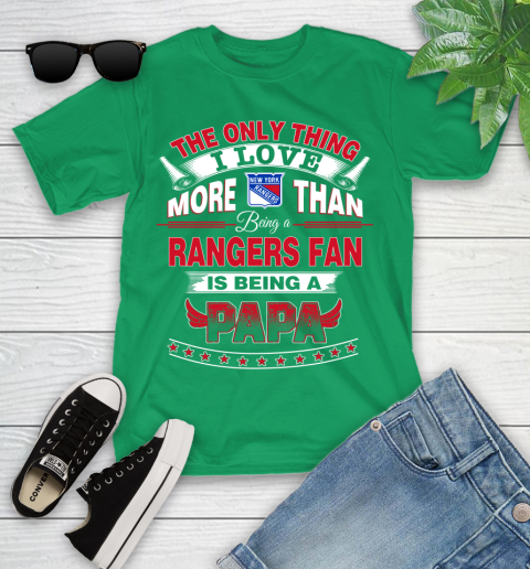 NHL The Only Thing I Love More Than Being A New York Rangers Fan Is Being A Papa Hockey Youth T-Shirt 8