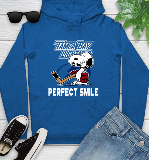 NHL Tampa Bay Lightning Snoopy Perfect Smile The Peanuts Movie Hockey T Shirt Youth Hoodie 11