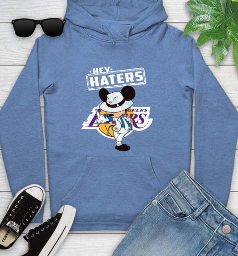 NBA Hey Haters Mickey Basketball Sports Los Angeles Lakers Youth Hoodie 13