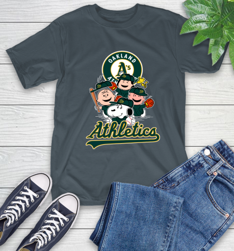 MLB Oakland Athletics Snoopy Charlie Brown Woodstock The Peanuts Movie Baseball T Shirt_000 T-Shirt 10