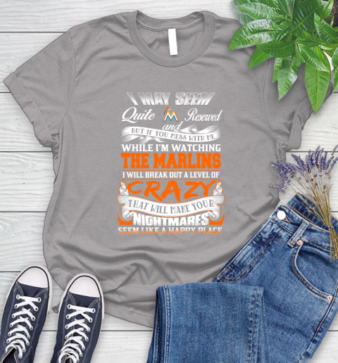 Miami Marlins MLB Baseball Don't Mess With Me While I'm Watching My Team Women's T-Shirt 5
