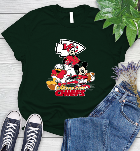 NFL Kansas City Chiefs Mickey Mouse Donald Duck Goofy Football Shirt Women's T-Shirt 6