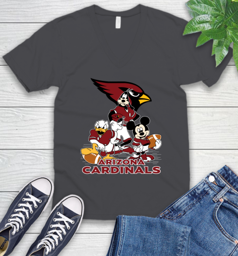 NFL Arizona Cardinals Mickey Mouse Donald Duck Goofy Football Shirt V-Neck T-Shirt 5 NFL Arizona Cardinals Mickey Mouse Donald Duck Goofy Football Shirt V-Neck T-Shirt - Image 5