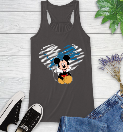 NFL Detroit Lions The Heart Mickey Mouse Disney Football T Shirt_000 Racerback Tank 11