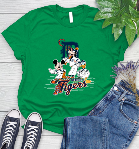 MLB Detroit Tigers Mickey Mouse Donald Duck Goofy Baseball T Shirt Women's T-Shirt 9