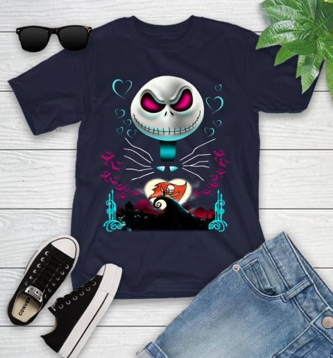 NFL Tampa Bay Buccaneers Jack Skellington Sally The Nightmare Before Christmas Football Youth T-Shirt 2