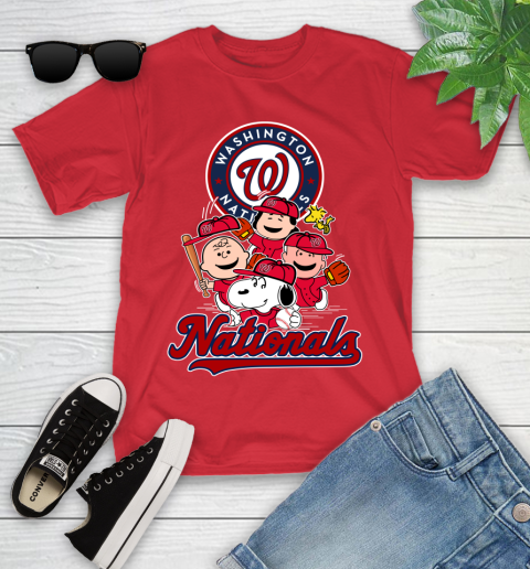 MLB Washington Nationals Snoopy Charlie Brown Woodstock The Peanuts Movie Baseball T Shirt_000 Youth T-Shirt 13