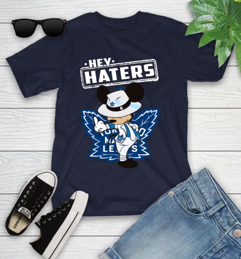 NHL Hey Haters Mickey Hockey Sports Toronto Maple Leafs Youth T-Shirt 2