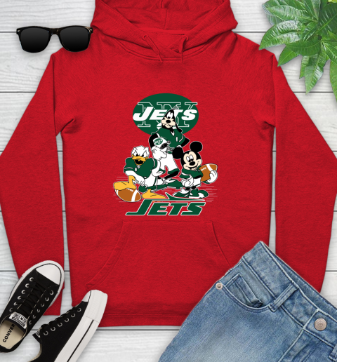 NFL New York Jets Mickey Mouse Donald Duck Goofy Football Shirt Youth Hoodie 12