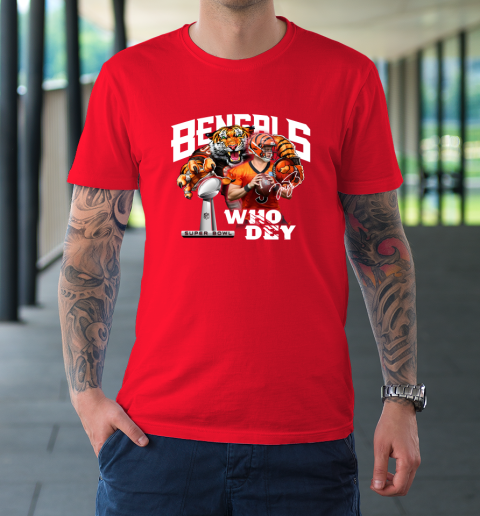 Cincinnati Bengals 9 Joe Burrow Who Dey Champion Super Bowl Signature T- Shirt