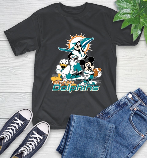 NFL Miami Dolphins Mickey Mouse Donald Duck Goofy Football Shirt T-Shirt