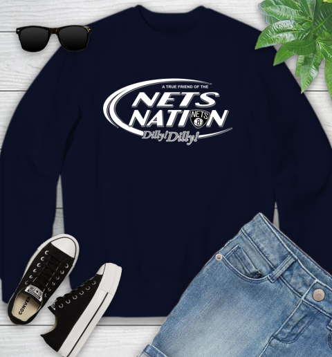 NBA A True Friend Of The Brooklyn Nets Dilly Dilly Basketball Sports Youth Sweatshirt 2