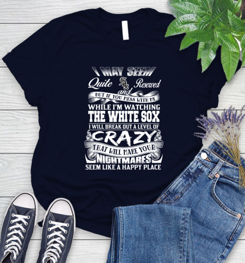 Chicago White MLB Baseball Don't Mess With Me While I'm Watching My Team Sox Women's T-Shirt 2