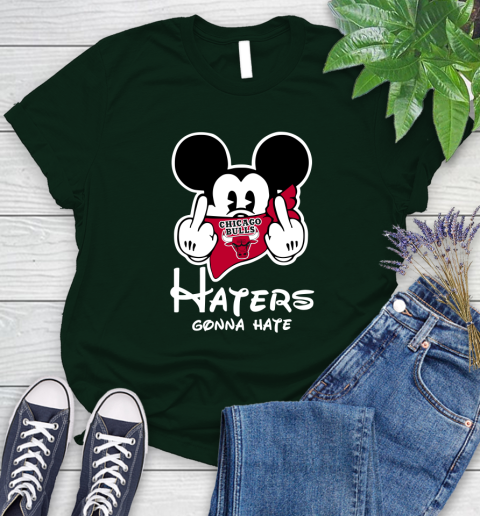 NBA Chicago Bulls Haters Gonna Hate Mickey Mouse Disney Basketball T Shirt Women's T-Shirt 6