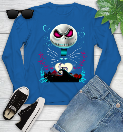 MLB Colorado Rockies Jack Skellington Sally The Nightmare Before Christmas Baseball Youth Long Sleeve 10