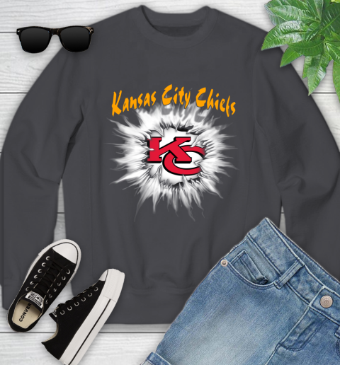 Kansas City Chiefs NFL Football Adoring Fan Rip Sports Youth Sweatshirt 5
