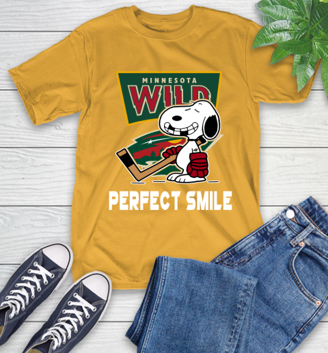 NHL Minnesota Wild Snoopy Perfect Smile The Peanuts Movie Hockey T Shirt T-Shirt 2