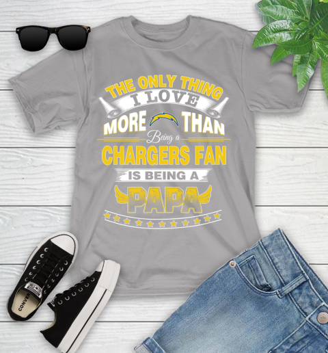 NFL The Only Thing I Love More Than Being A Los Angeles Chargers Fan Is Being A Papa Football Youth T-Shirt 4