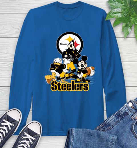 NFL Pittsburgh Steelers Mickey Mouse Donald Duck Goofy Football Shirt Long Sleeve T-Shirt 10
