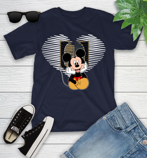 NHL Vegas Golden Knights The Heart Mickey Mouse Disney Hockey Youth T-Shirt 2