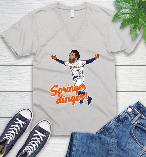 Houston Springer Dinger Fan Shirts V-Neck T-Shirt