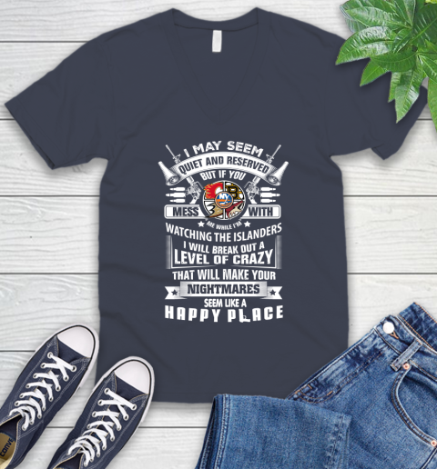 New York Islanders NHL Hockey Don't Mess With Me While I'm Watching My Team Sports V-Neck T-Shirt 8