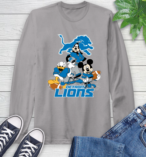 NFL Detroit Lions Mickey Mouse Donald Duck Goofy Football Shirt Long Sleeve T-Shirt 6