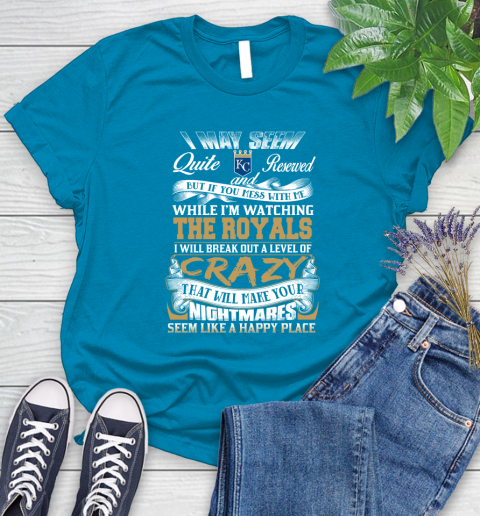 Kansas City Royals MLB Baseball Don't Mess With Me While I'm Watching My Team Women's T-Shirt - Image 11