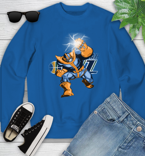 Utah Jazz NBA Basketball Thanos Avengers Infinity War Marvel Youth Sweatshirt 7