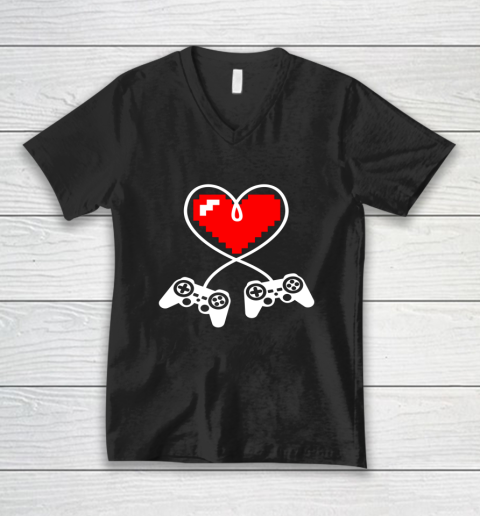 This Is My Valentine Pajama Shirt Gamer Controller V-Neck T-Shirt 1