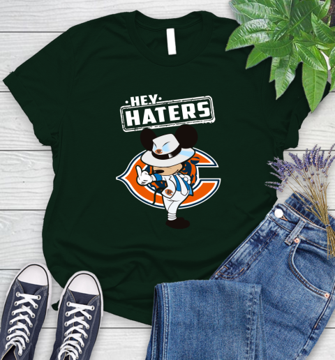 NFL Hey Haters Mickey Football Sports Chicago Bears Women's T-Shirt 6