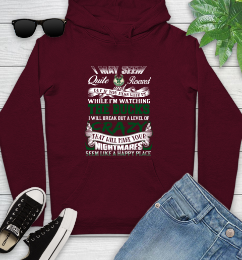 Milwaukee Bucks NBA Basketball Don't Mess With Me While I'm Watching My Team Youth Hoodie 7
