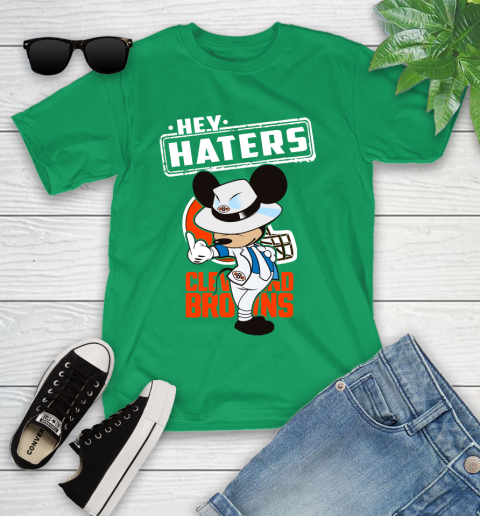 NFL Hey Haters Mickey Football Sports Cleveland Browns Youth T-Shirt 8
