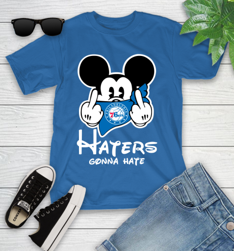 NBA Philadelphia 76ers Haters Gonna Hate Mickey Mouse Disney Basketball T Shirt Youth T-Shirt 12