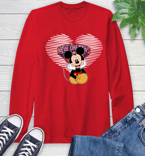 NBA New Orleans Pelicans The Heart Mickey Mouse Disney Basketball Long Sleeve T-Shirt 11