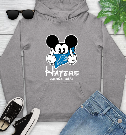 NFL Detroit Lions Haters Gonna Hate Mickey Mouse Disney Football T Shirt Youth Hoodie 6