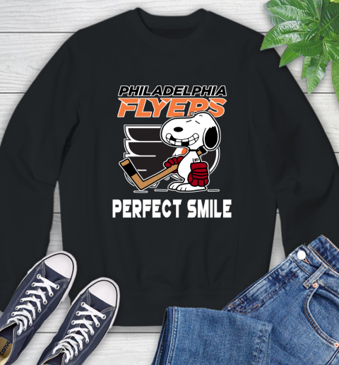 NHL Philadelphia Flyers Snoopy Perfect Smile The Peanuts Movie Hockey T Shirt Sweatshirt