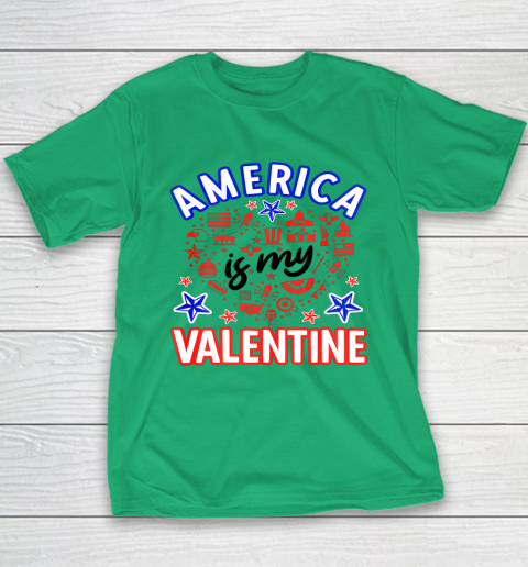America is My Valentine Proud American Heart USA Youth T-Shirt 13