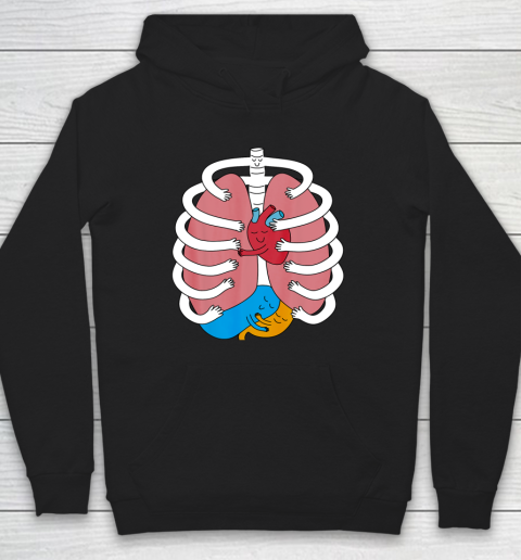 Hugging Anatomy Shirt Costume Funny Skeleton Organ Hug Hoodie