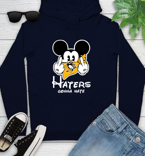 NHL Pittsburgh Penguins Haters Gonna Hate Mickey Mouse Disney Hockey T Shirt Youth Hoodie 3