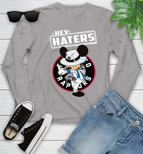NBA Hey Haters Mickey Basketball Sports Toronto Raptors Youth Long Sleeve 5