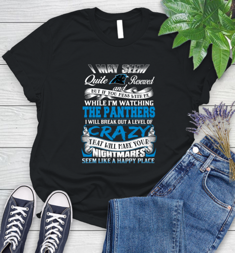 Carolina Panthers NFL Football Don't Mess With Me While I'm Watching My Team Women's T-Shirt Carolina Panthers NFL Football Don't Mess With Me While I'm Watching My Team Women's T-Shirt