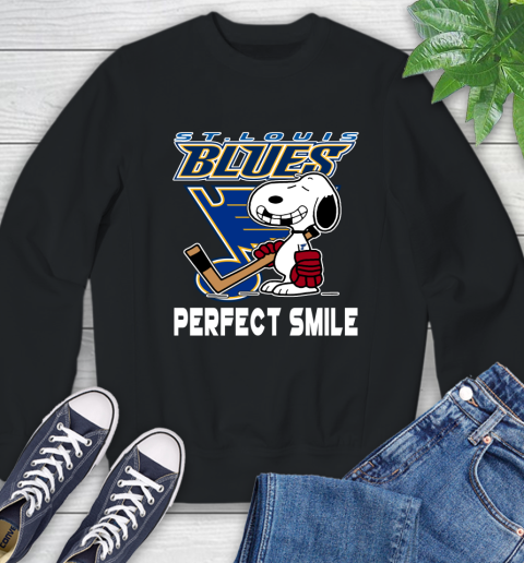 NHL St.Louis Blues Snoopy Perfect Smile The Peanuts Movie Hockey T Shirt Sweatshirt