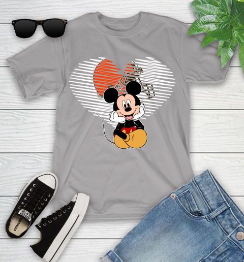 NFL Cleveland Browns The Heart Mickey Mouse Disney Football T Shirt_000 Youth T-Shirt 4