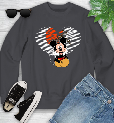 NFL Cleveland Browns The Heart Mickey Mouse Disney Football T Shirt_000 Youth Sweatshirt 5