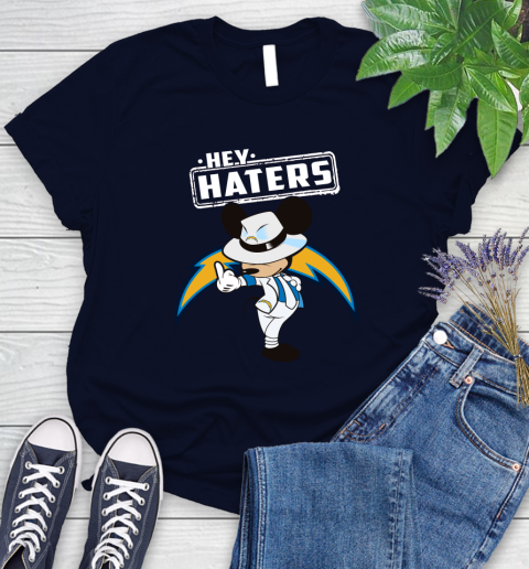 NFL Hey Haters Mickey Football Sports Los Angeles Chargers Women's T-Shirt 2
